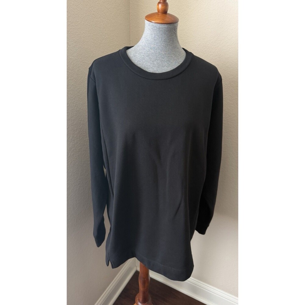 COS Women's Size Large Black Heavy Knit Long Sleeve Oversized Top